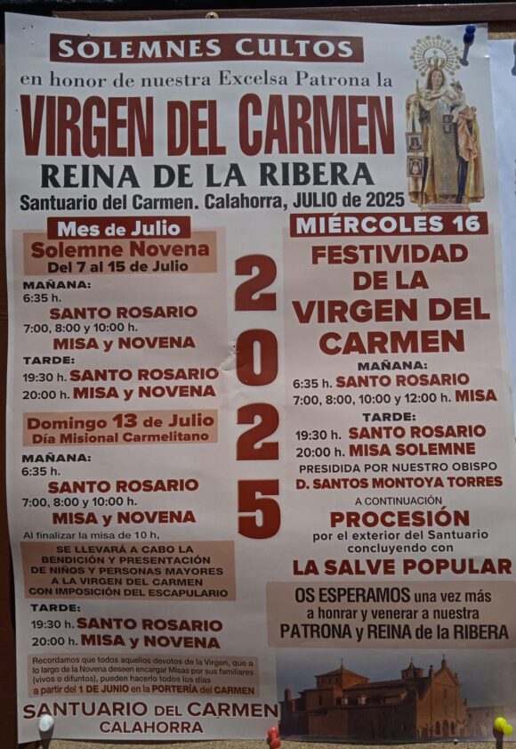 Celebraciones en honor a la Virgen del Carmen en Calahorra